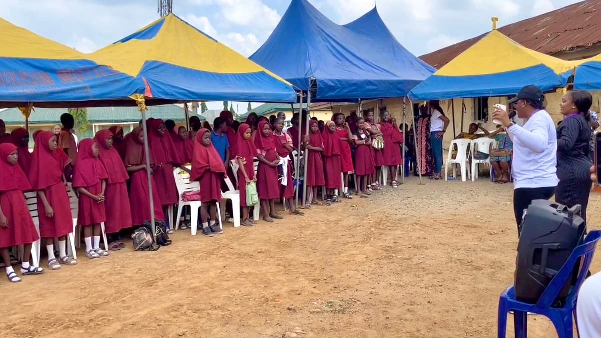 CNF and FemPower menstrual hygiene education outreach with students at L.E.A Primary School, Mpape